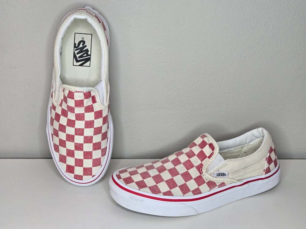 Vans Classic Slip-On Checkerboard Racing Red/White Sneakers